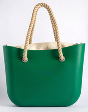 Green / Plain Cream / Beige Rope
