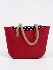 Red / Polka Dot / Beige Rope