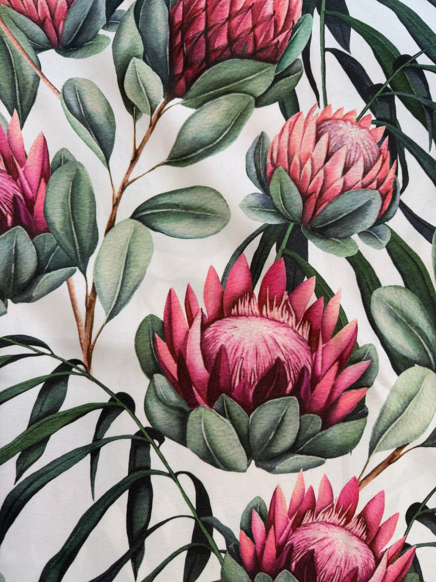 White Pink Protea Table Cloth