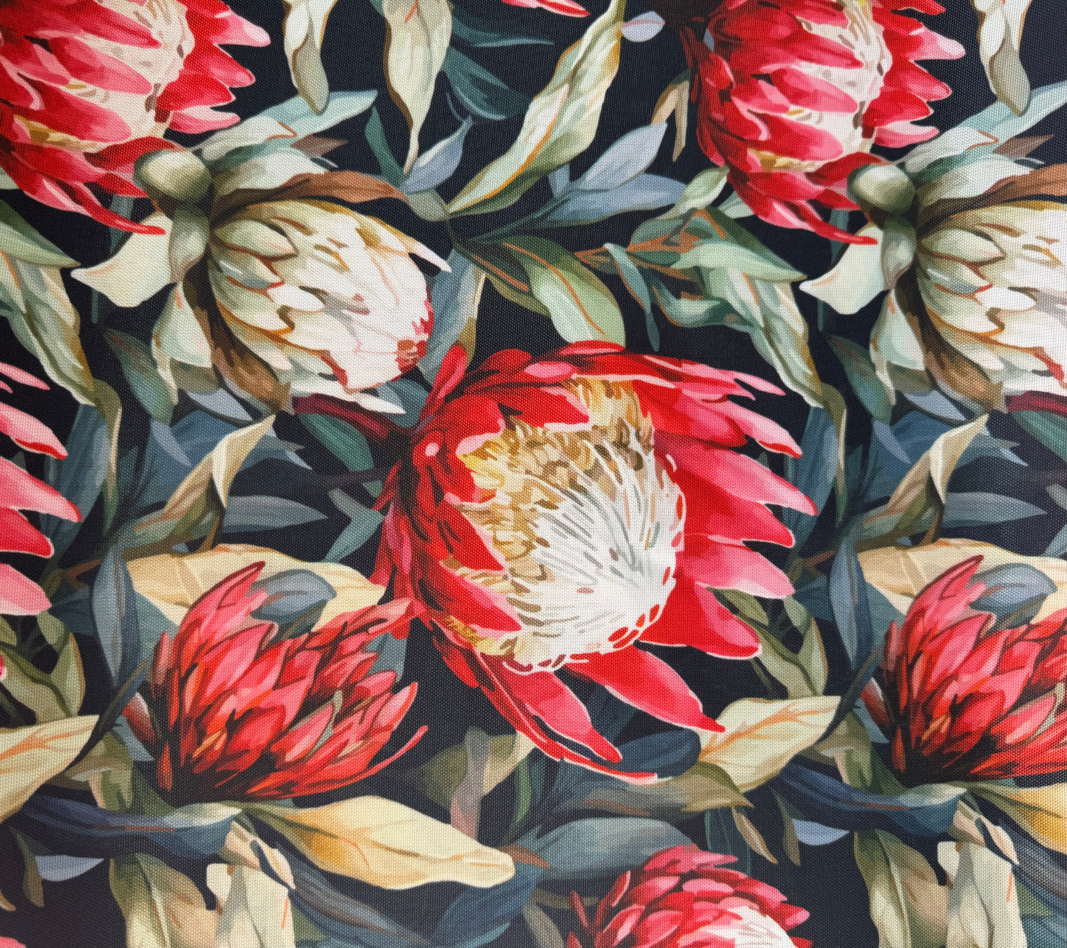 Black Red Protea Table Cloth