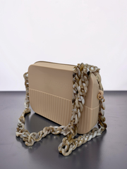 Crossbody Silicone Purse - Beige