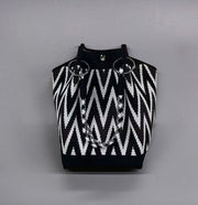 Mini Totes - Black and white zigzag