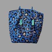 Mini Totes - Blue animal print