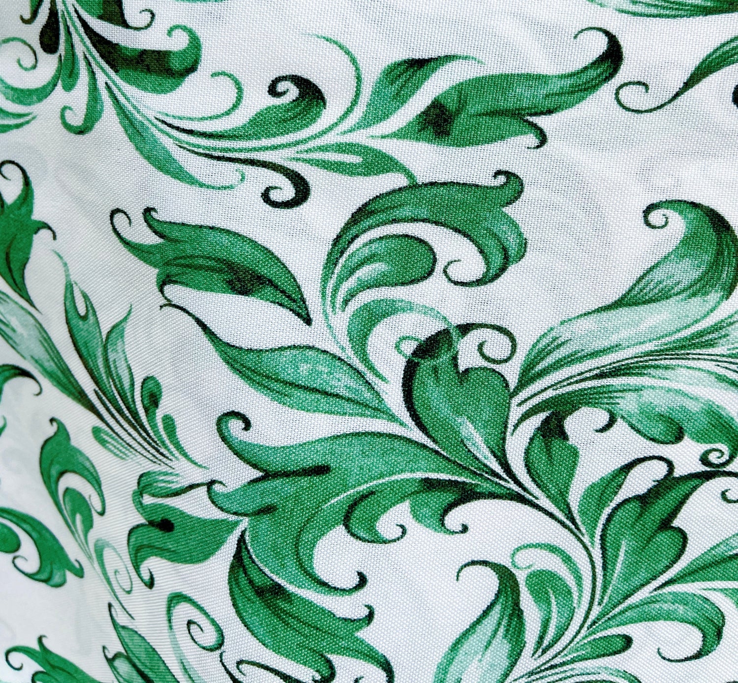 Green Floral Scroll Table Cloth