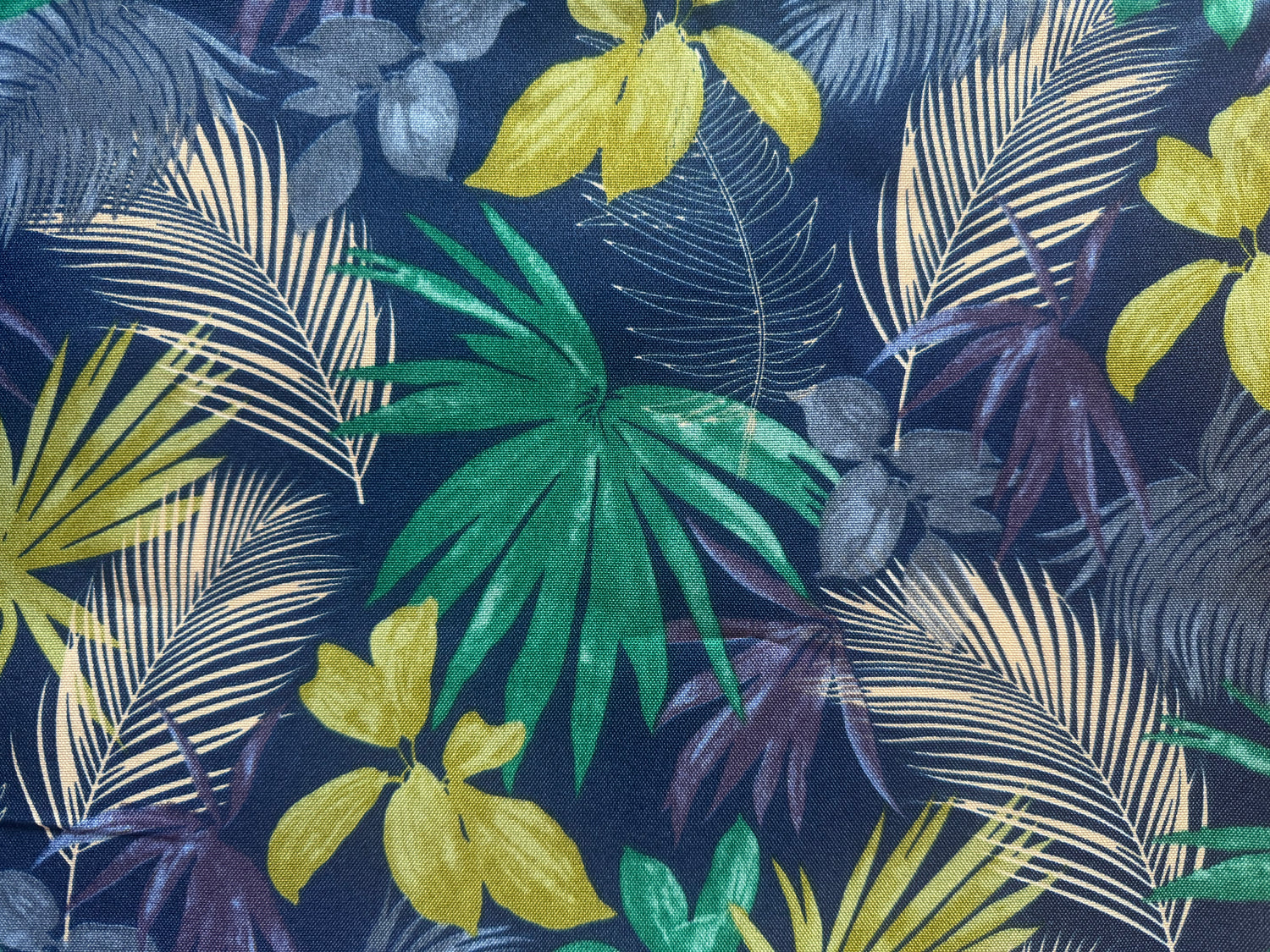 Navy Tropical Leaf Table Cloth