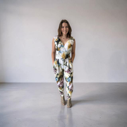 La Rose Claire Jumpsuit - Blue Floral