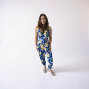 La Rose Claire Jumpsuit - Blue Floral