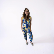 La Rose Claire Jumpsuit - Blue Floral