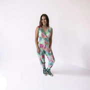 La Rose Claire Jumpsuit - Blue Floral