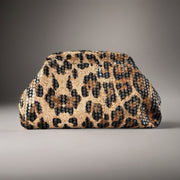 La Rose Clutch Sequence Bag - Animal Print