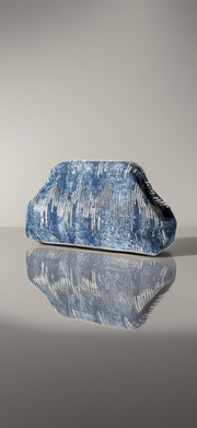 La Rose Clutch Sequence Bag - Denim