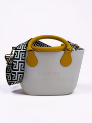 Eva Super Mini - White / Houndstooth and Mustard 1
