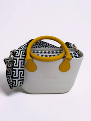 Eva Super Mini - White / Houndstooth and Mustard 2