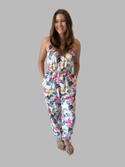 La Rose Kathleen Jumpsuit - Pink hibiscus