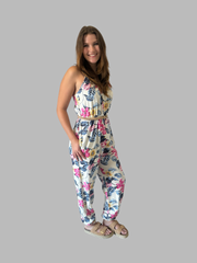 La Rose Kathleen Jumpsuit - Pink hibiscus