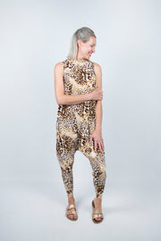 La Rose Lindsey Jumpsuit - Tan animal print