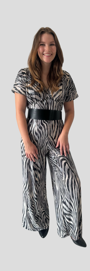 La Rose Alona Jumpsuit - Silver zebra