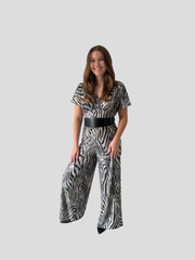 La Rose Alona Jumpsuit - Silver zebra