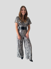 La Rose Alona Jumpsuit - Silver zebra