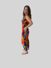 La Rose Claire Jumpsuit - Orange floral