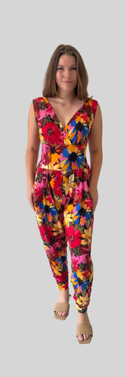 La Rose Claire Jumpsuit - Pink floral