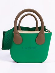 Eva Super Mini - Emerald Green / Beige Handles with Green Strap