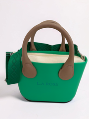 Eva Super Mini - Emerald Green / Beige Handles with Green Strap