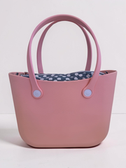 Soft Pink / Blue Grey White Polka / Soft Pink