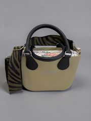 Eva Super Mini - Olive Green / Cream Leaf with Black Handle supporting photo