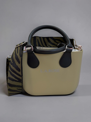 Eva Super Mini - Olive Green / Cream Leaf with Black Handle