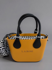 Eva Super Mini - Mustard / Houndstooth with Black Straps
