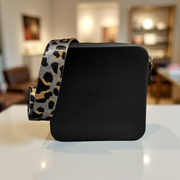 Silicone Square Bag - Black Silver Animal Print 2