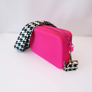 La Rose Silicone Mini - Hot Pink Houndstooth