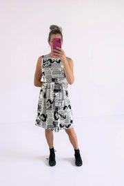La Rose Suzi Dress - Newspaper Print