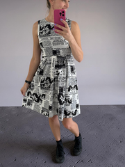 La Rose Suzi Dress - Newspaper Print