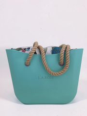 Turquoise / Colourful Floral / Beige Rope