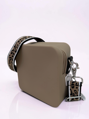 Silicone Square Bag - Khaki Animal Print