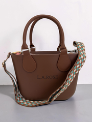 Eva Super Mini - Chocolate Brown / Beige Leaf with Check