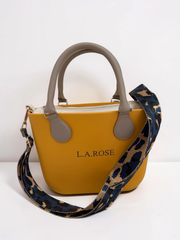 Eva Super Mini - Mustard / Beige with Beige Animal Print