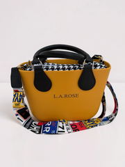 Eva Super Mini - Mustard / Houndstooth with Black