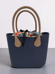 Eva Mini - Navy Colourful Leaf and Beige