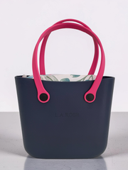 Eva Mini - Navy with Floral and Hot Pink