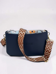 Eva Crossbody - Navy Blue Brown