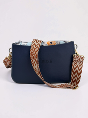 Eva Crossbody - Navy Blue Brown